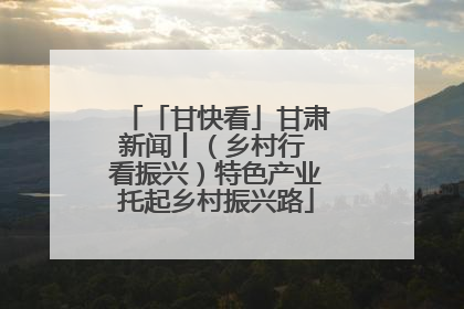 「甘快看」甘肃新闻丨（乡村行 看振兴）特色产业托起乡村振兴路