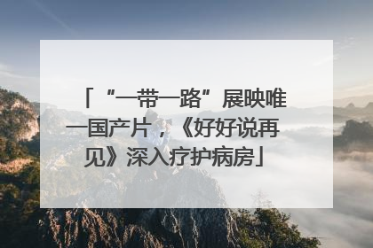 “一带一路”展映唯一国产片，《好好说再见》深入疗护病房