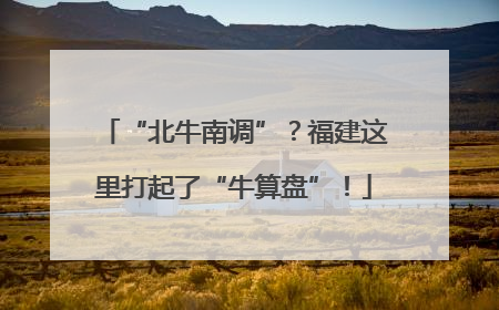 “北牛南调”？福建这里打起了“牛算盘”！