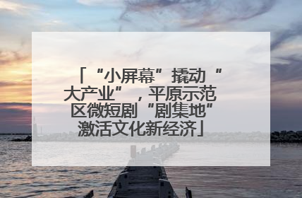 “小屏幕”撬动“大产业”，平原示范区微短剧“剧集地”激活文化新经济