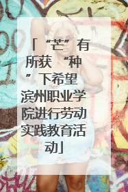 “芒”有所获 “种”下希望 滨州职业学院进行劳动实践教育活动