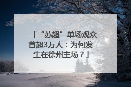 “苏超”单场观众首超3万人：为何发生在徐州主场？