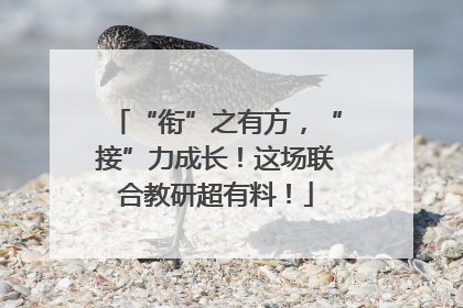 “衔”之有方，“接”力成长！这场联合教研超有料！