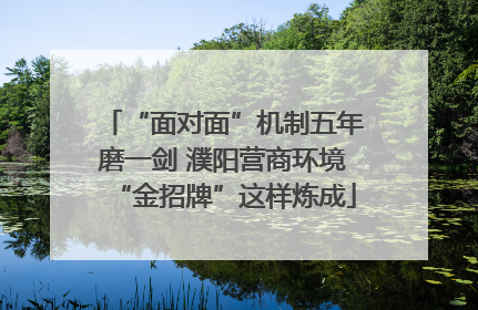 “面对面”机制五年磨一剑 濮阳营商环境“金招牌”这样炼成
