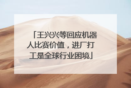 王兴兴等回应机器人比赛价值，进厂打工是全球行业困境