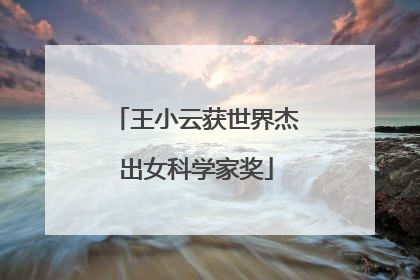 王小云获世界杰出女科学家奖