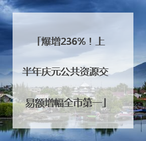 爆增236%！上半年庆元公共资源交易额增幅全市第一