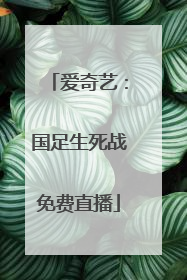 爱奇艺：国足生死战免费直播