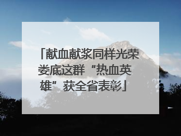 献血献浆同样光荣 娄底这群“热血英雄”获全省表彰