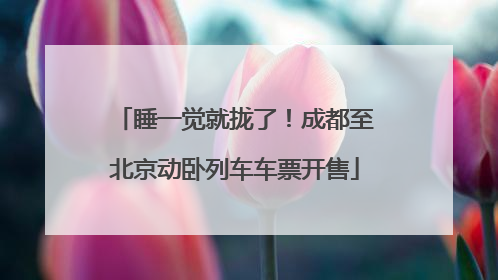 睡一觉就拢了！成都至北京动卧列车车票开售