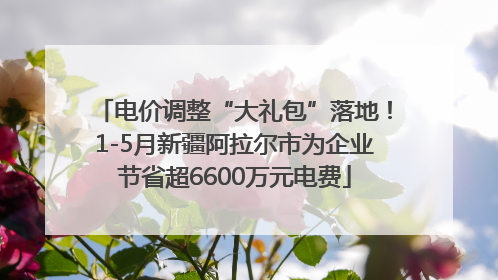 电价调整“大礼包”落地！1-5月新疆阿拉尔市为企业节省超6600万元电费