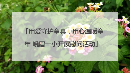 用爱守护童真，用心温暖童年 峨眉一小开展慰问活动