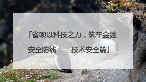 省呗以科技之力，筑牢金融安全防线——技术安全篇