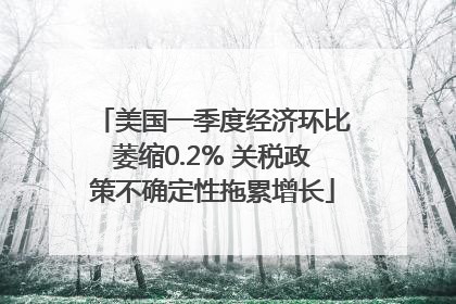 美国一季度经济环比萎缩0.2% 关税政策不确定性拖累增长