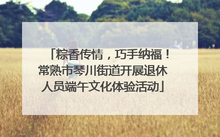 粽香传情，巧手纳福！常熟市琴川街道开展退休人员端午文化体验活动