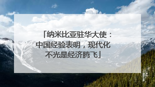 纳米比亚驻华大使：中国经验表明，现代化不光是经济腾飞