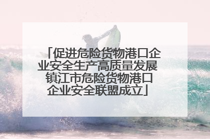 促进危险货物港口企业安全生产高质量发展 镇江市危险货物港口企业安全联盟成立