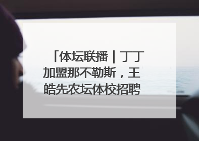 体坛联播｜丁丁加盟那不勒斯，王皓先农坛体校招聘笔试第一