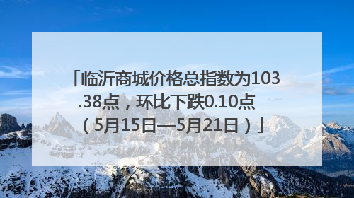 临沂商城价格总指数为103.38点，环比下跌0.10点（5月15日—5月21日）