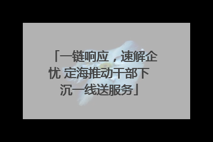 一链响应，速解企忧 定海推动干部下沉一线送服务