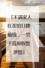 不满家人在茶馆打牌输钱，一男子竟报假警泄愤