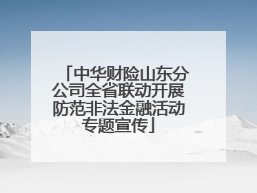 中华财险山东分公司全省联动开展防范非法金融活动专题宣传