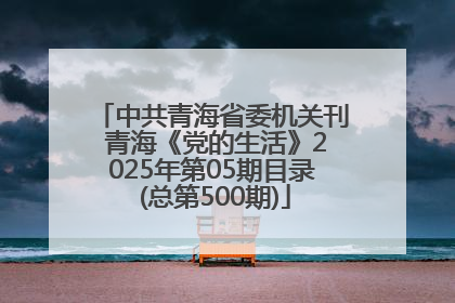 中共青海省委机关刊 青海《党的生活》2025年第05期目录 (总第500期)