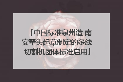 中国标准泉州造 南安牵头起草制定的多线切割机团体标准启用