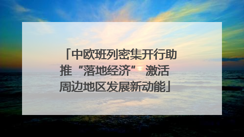 中欧班列密集开行助推“落地经济” 激活周边地区发展新动能