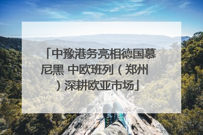 中豫港务亮相德国慕尼黑 中欧班列（郑州）深耕欧亚市场