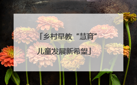 乡村早教“慧育”儿童发展新希望