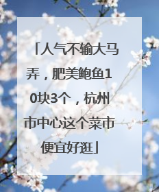 人气不输大马弄，肥美鲍鱼10块3个，杭州市中心这个菜市便宜好逛