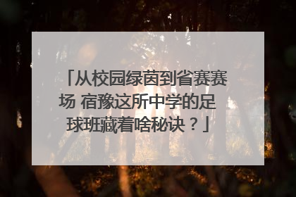 从校园绿茵到省赛赛场 宿豫这所中学的足球班藏着啥秘诀？