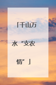 千山万水“支农情”