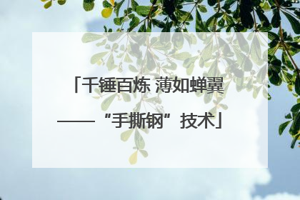 千锤百炼 薄如蝉翼——“手撕钢”技术