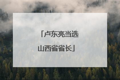 卢东亮当选山西省省长