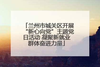 兰州市城关区开展“新心向党”主题党日活动 凝聚新就业群体奋进力量