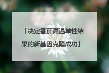 决定番茄高温单性结果的新基因克隆成功