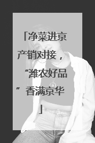 净菜进京产销对接，“潍农好品”香满京华