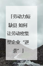 劳动力短缺县 如何让劳动密集型企业“逆袭”