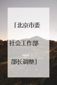 北京市委社会工作部部长调整