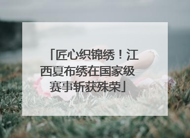 匠心织锦绣！江西夏布绣在国家级赛事斩获殊荣