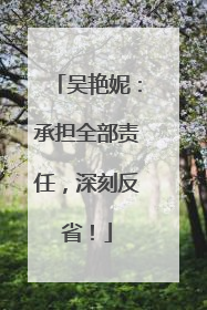 吴艳妮：承担全部责任，深刻反省！