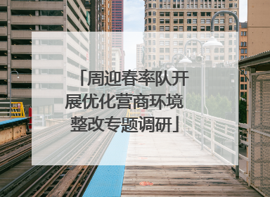 周迎春率队开展优化营商环境整改专题调研