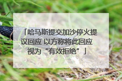 哈马斯提交加沙停火提议回应 以方称将此回应视为“有效拒绝”