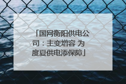 国网衡阳供电公司：主变增容 为度夏供电添保障
