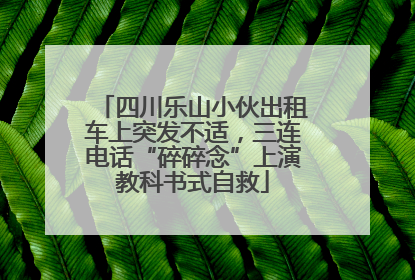 四川乐山小伙出租车上突发不适，三连电话“碎碎念”上演教科书式自救