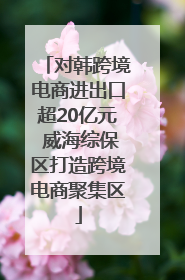 对韩跨境电商进出口超20亿元 威海综保区打造跨境电商聚集区