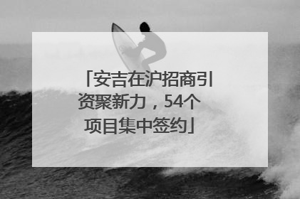 安吉在沪招商引资聚新力，54个项目集中签约
