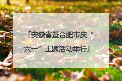 安徽省暨合肥市庆“六一”主题活动举行